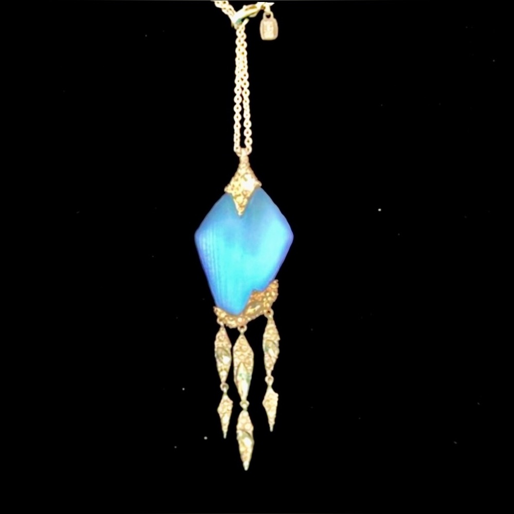 🧜‍♀️ ALEXIS BITTAR ICE BLUE LUMINESCENT 38” STATEMENT NECKLACE SWAROVS…